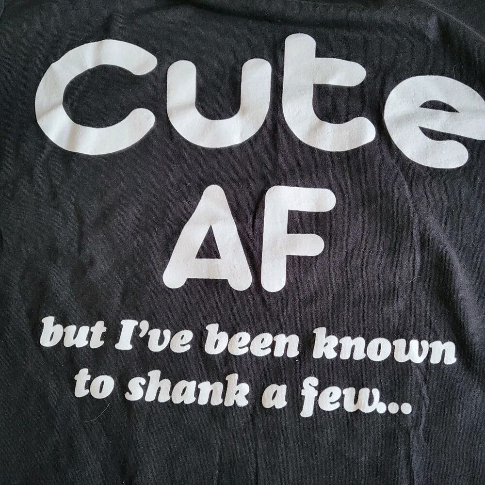 Cartel Ink Women's XL Cute af Tee Black White Graphic - Picture 7 of 7